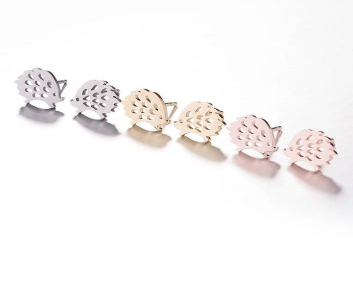 Hedgehog Stud Earrings Rose Gold, Wildlife Jewelry, Cute Animal Earrings, Animal Lover Gift, Dainty Woodland Jewelry, Christmas Gift for Her