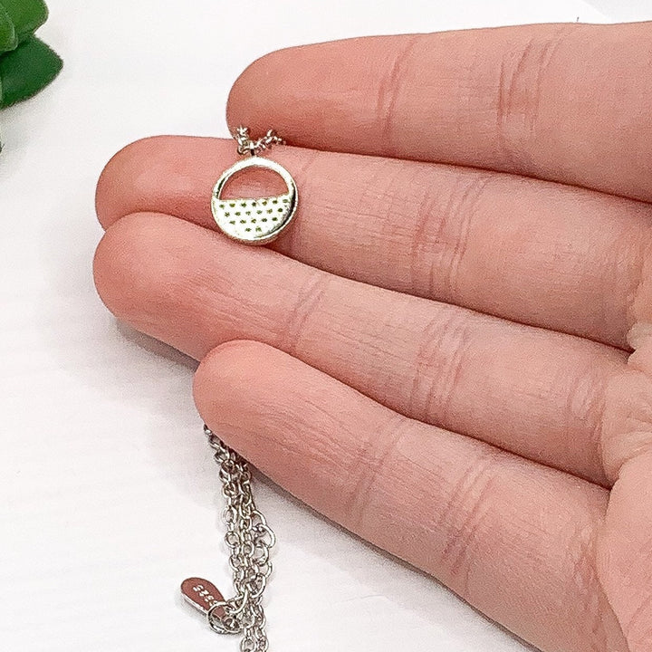 Better Half Card, Wife Necklace, Sterling Silver Solitaire Pendant, Round CZ Necklace, Anniversary Gift from Husband, Girlfriend Christmas