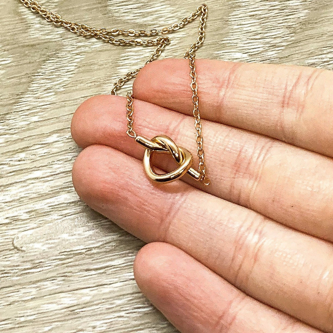 Tie the Knot Necklace, Bridesmaid Proposal Jewelry, Gift from Bride, Bridal Party Necklace, Maid of Honor, Friendship Necklace, BFF Gift