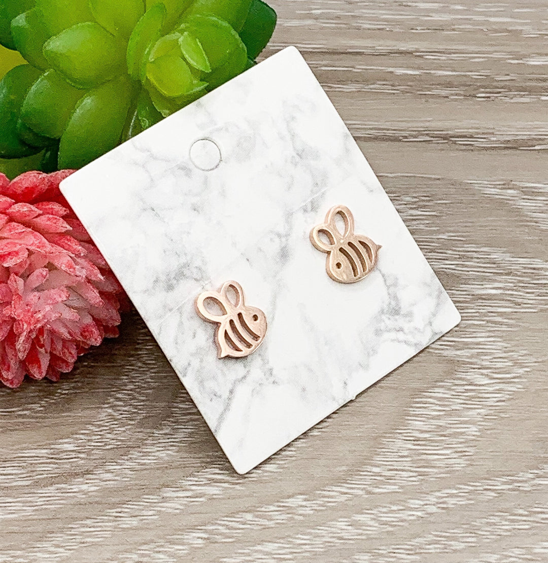 Honey Bee Stud Earrings Silver, Tiny Bee Earrings, Bumble Bee Jewelry, Minimal Stud Earrings, Insect Jewelry, Boho Earrings, Birthday Gift