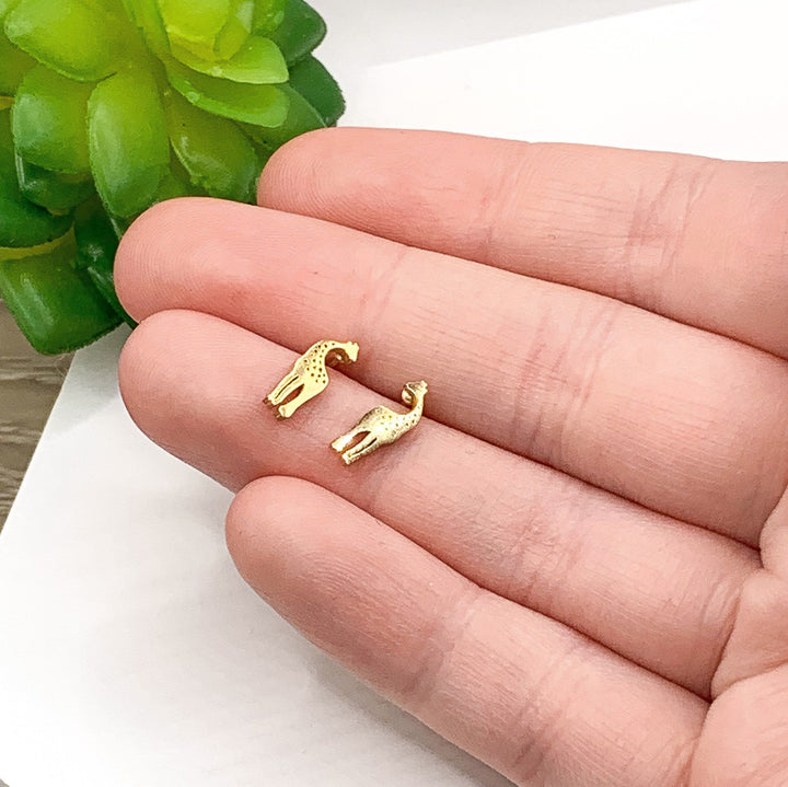 Tiny Giraffe Stud Earrings, Dainty Giraffe Jewelry, African Animal Gift, Giraffe Earrings, Cute Earrings, Jewelry for Girls, Christmas