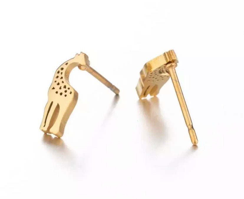 Tiny Giraffe Stud Earrings, Dainty Giraffe Jewelry, African Animal Gift, Giraffe Earrings, Cute Earrings, Jewelry for Girls, Christmas