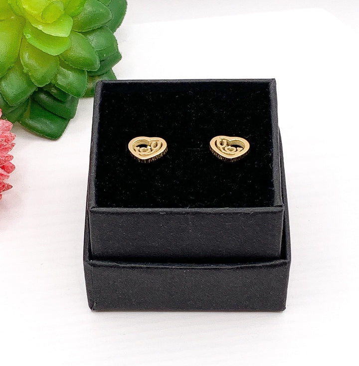 Tiny Stethoscope Stud Earrings, Heart-Shaped Studs, Medical Student Gift, Nursing Student Gift, Nurse Jewelry, Nurse Graduation Gift