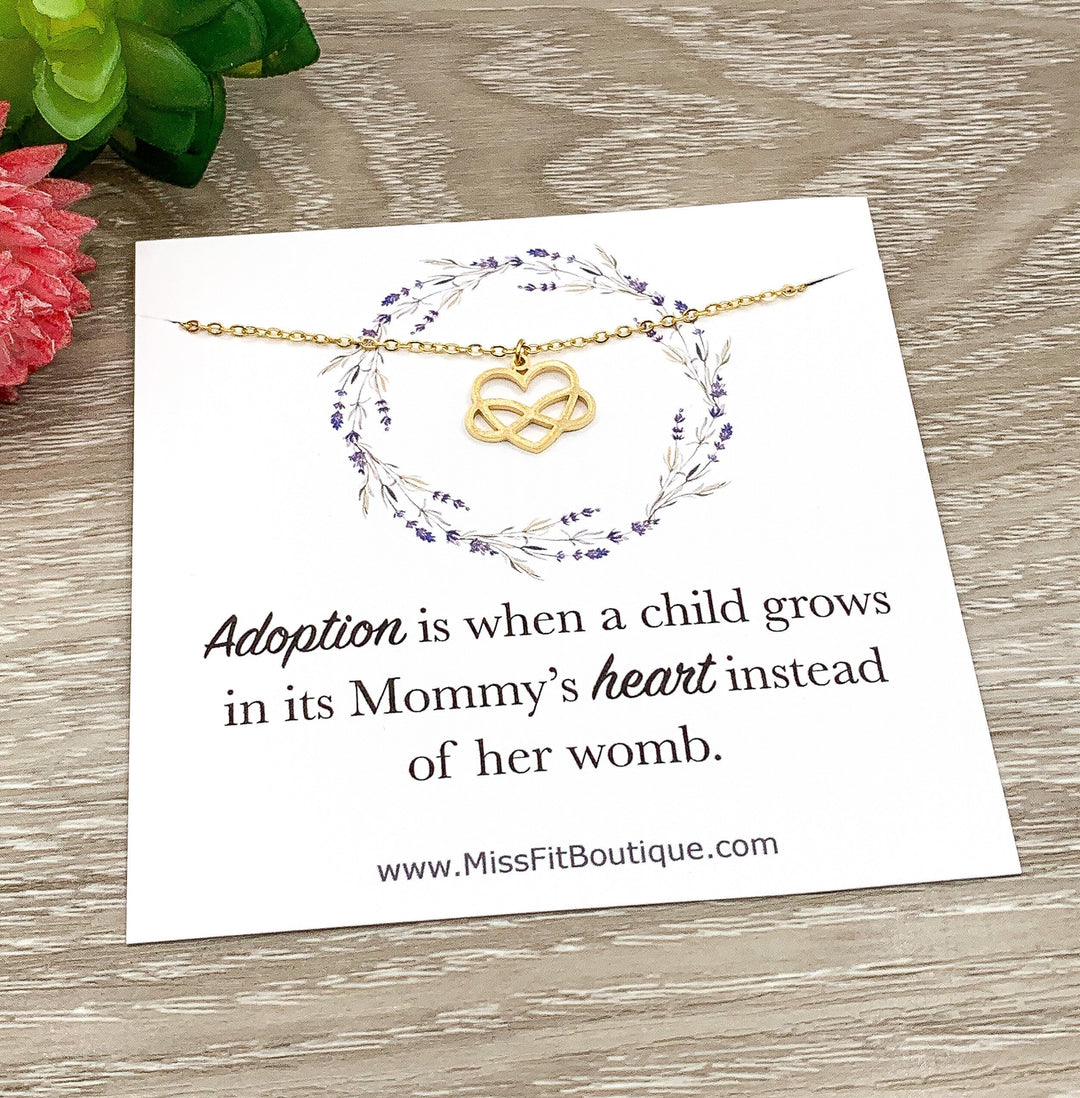 Adoptive Mother Gift, Infinity Heart Necklace, Gift from Unbiological Daughter, Foster Mom Gift, Step Mom Necklace, Mother’s Day Gift