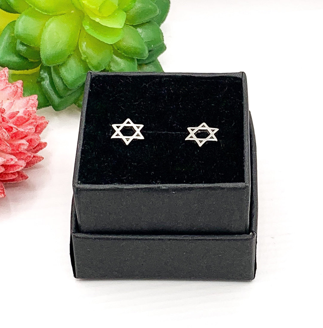 Tiny Star of David Earrings, Sterling Silver Stud Earrings, Bat Mitzvah Gift, Jewish Jewelry, Hanukkah Gift for Her, Religious Earrings
