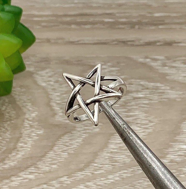 Star Ring, Pentagram Ring, Dainty Adjustable Ring, Midi Ring, Statement Ring, Unisex Ring, Stacking Ring, Gift for Friend, Christmas Gift