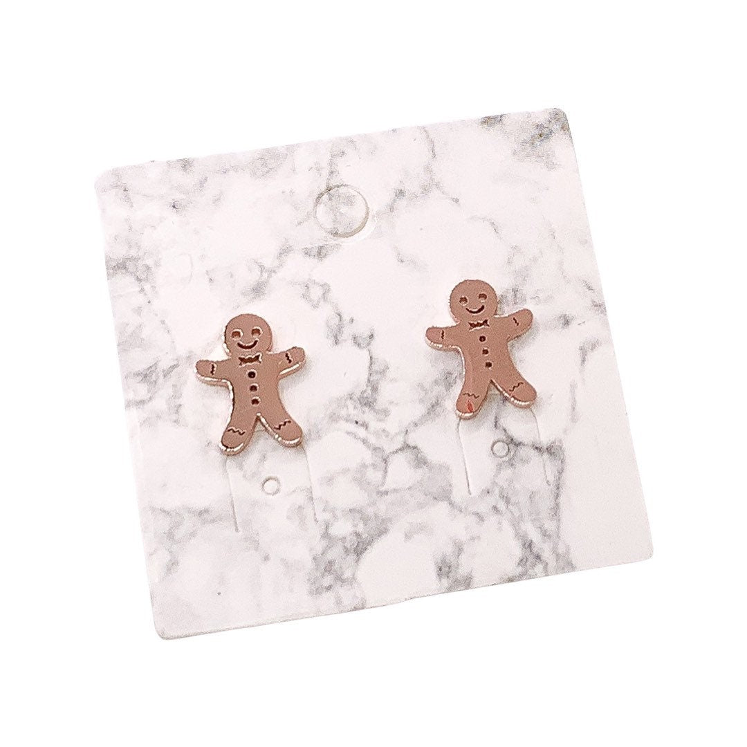 Gingerbread Man Stud Earrings, Baking Jewelry, Holiday Gift for Her, Christmas Earrings, Stocking Stuffer, Secret Santa Gift