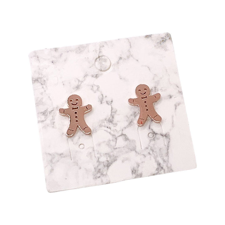 Gingerbread Man Stud Earrings, Baking Jewelry, Holiday Gift for Her, Christmas Earrings, Stocking Stuffer, Secret Santa Gift