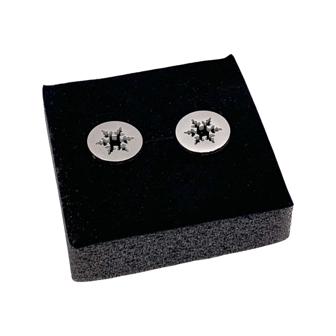 Snowflake Earrings, Snow Stud Earrings, Winter Jewelry, Christmas Gift for Her, Winter Wonderland, Cute Stocking Stuffer, Secret Santa Gift