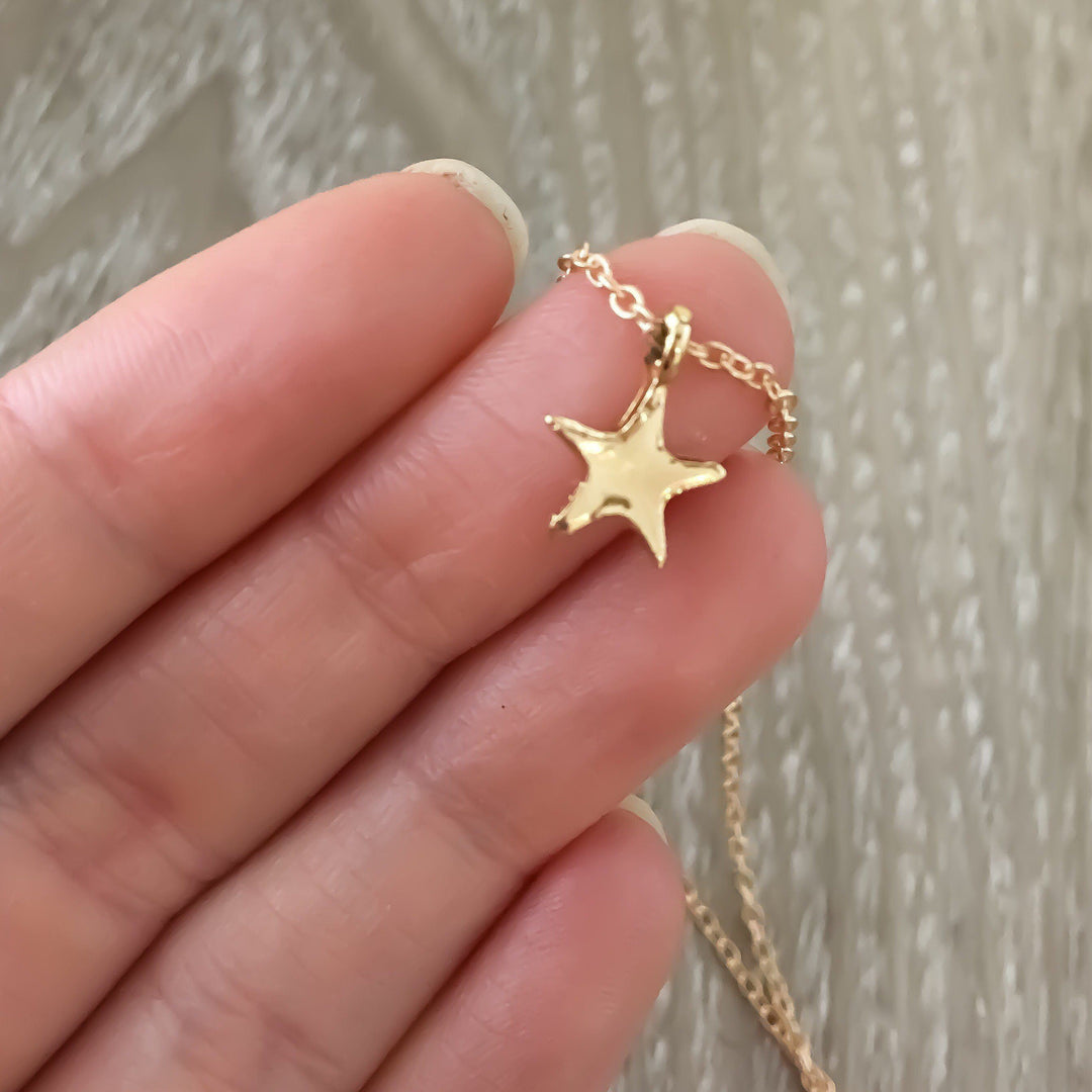 Tiny Gold Star Necklace Card, Best Friend Jewelry, Friendship Necklace, Minimalist Celestial Gold Jewelry, Best Friends Are Like Stars