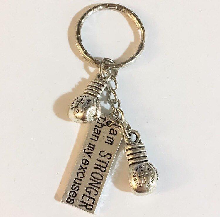 Ultimate Boxing Keychain, Stronger Keychain, Motivation, Fitness Keychain, Boxing Gloves, Kickboxing, Gift Ideas, Fitness Charms, Gym, Boxer